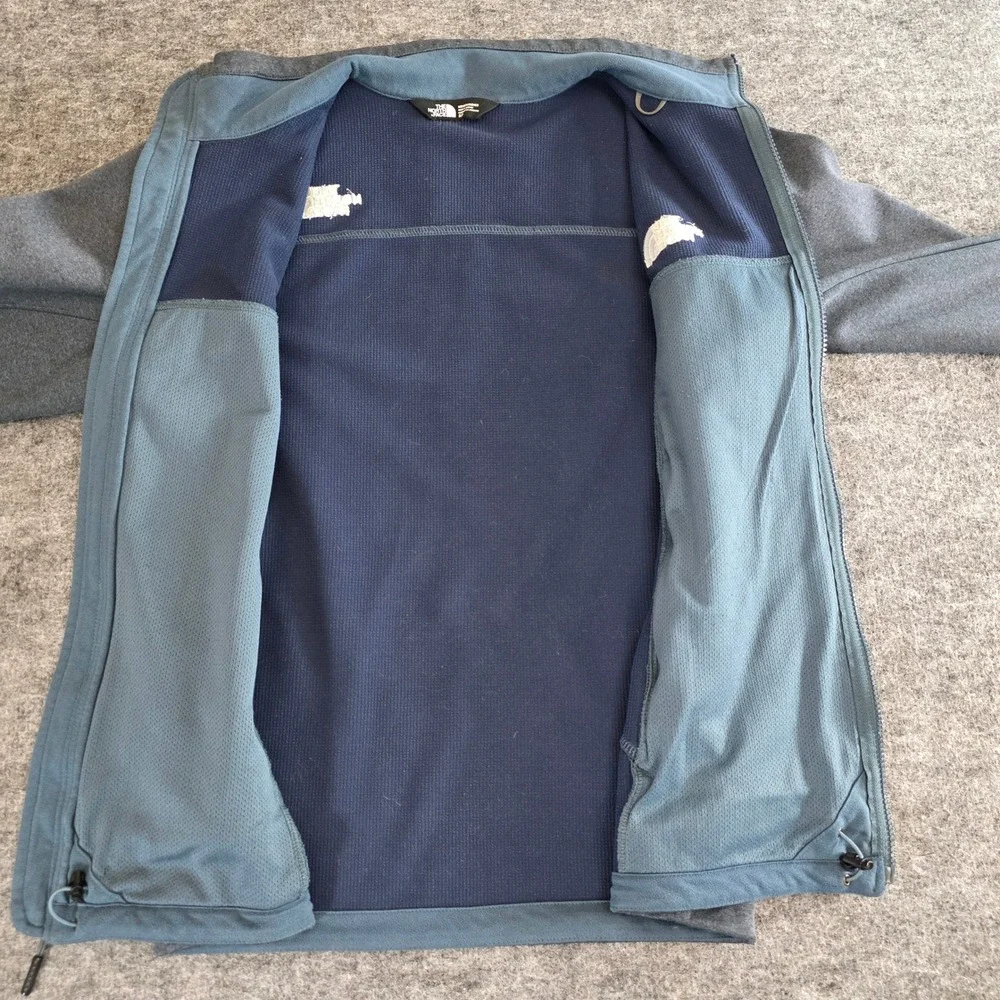 The North Face WindWall Jacket Mens Small Blue‎ Fleece Lined Full Zip Softshell
